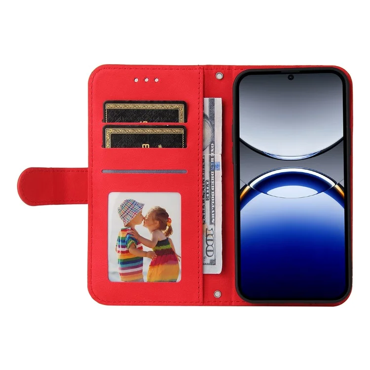 Funda de cuero con toque táctil y diseño de árbol para Oppo Find X8 Pro 5G - Rojo