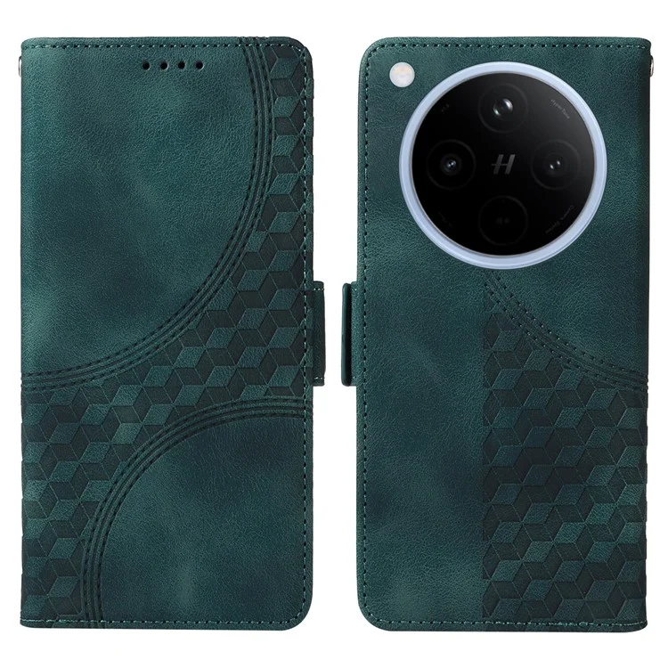 Custodia per Oppo Find X8 5G in pelle PU, cover per telefono con stampa stellata a rombi - Verde