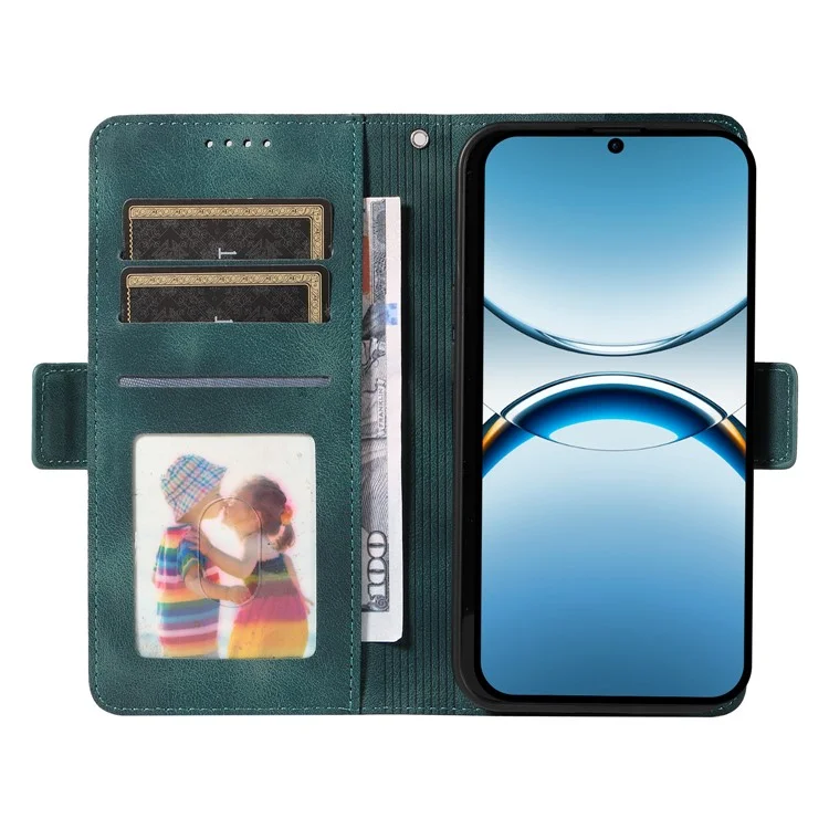 Custodia per Oppo Find X8 5G in pelle PU, cover per telefono con stampa stellata a rombi - Verde