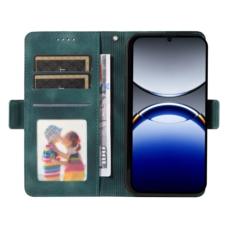 Custodia per Oppo Find X8 Pro 5G in pelle PU con copertura telefonica a rombi con stampa stellata - Verde