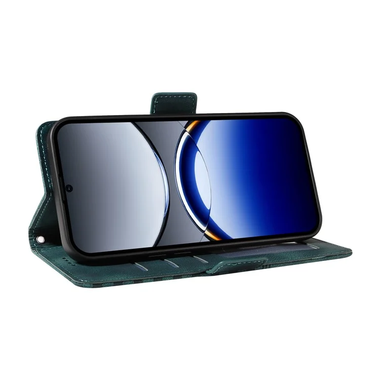 Custodia per Oppo Find X8 Pro 5G in pelle PU con copertura telefonica a rombi con stampa stellata - Verde