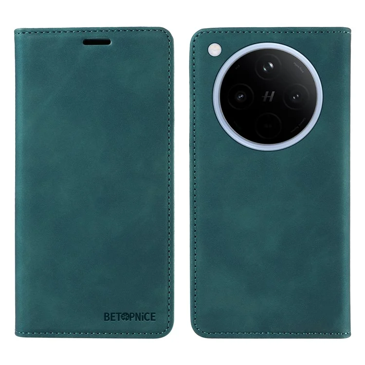 BETOPNICE 003 Funda de cartera de cuero con soporte para Oppo Find X8 5G - Verde