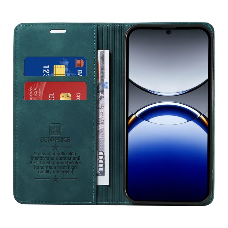 BETOPNICE 003 til Oppo Find X8 Pro 5G tegnebogstaske i læder med stå - Grøn
