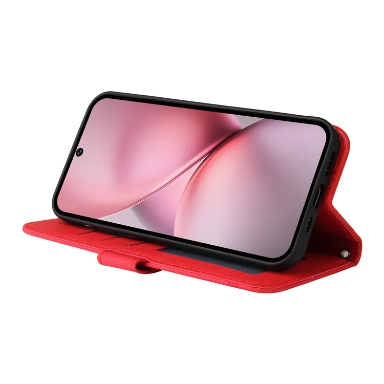 Étui portefeuille pour vivo X200 Pro mini 5G, en cuir au toucher, motif arbre - Rouge