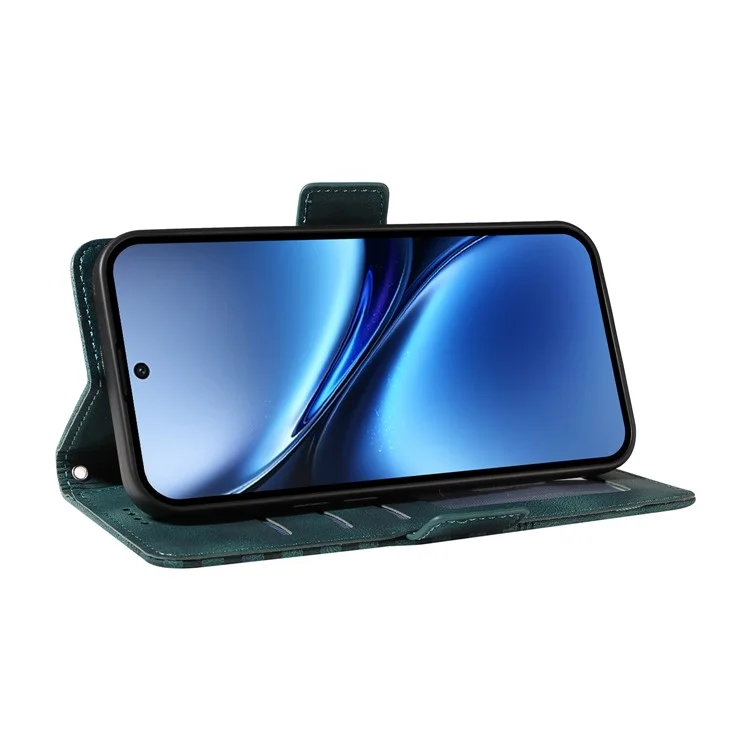 Custodia per vivo X200 5G in pelle PU con motivo a rombi e stelle stampato - Verde
