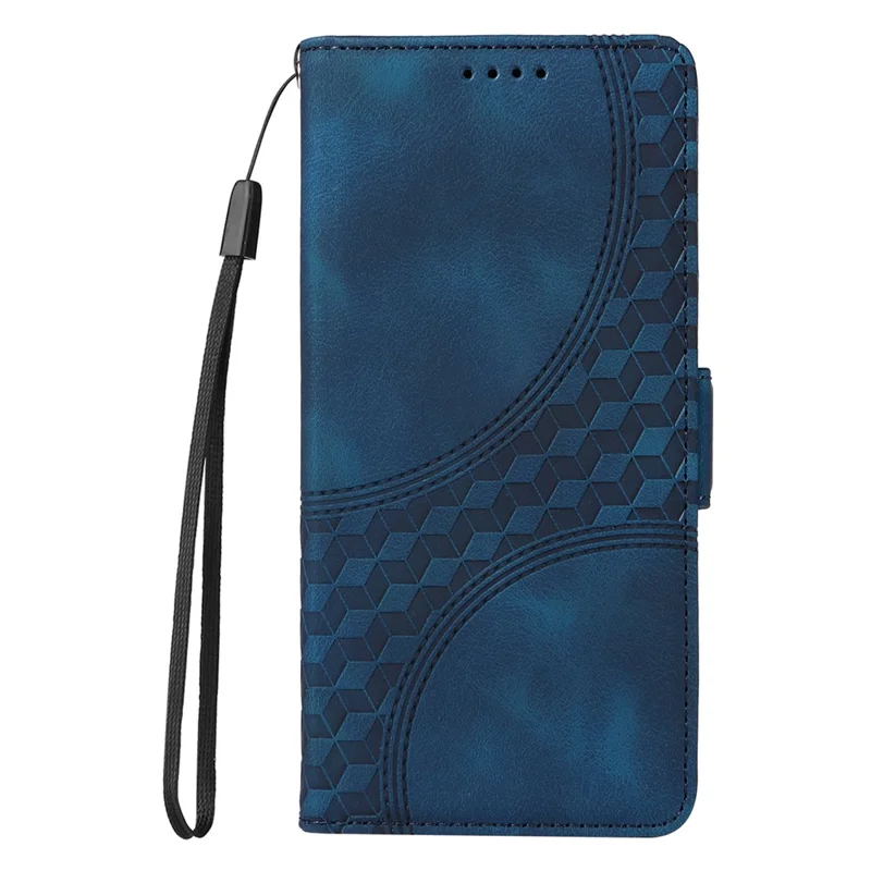 For vivo X200 5G Case PU Leather Phone Cover Rhombus Starry Imprinted - Blue