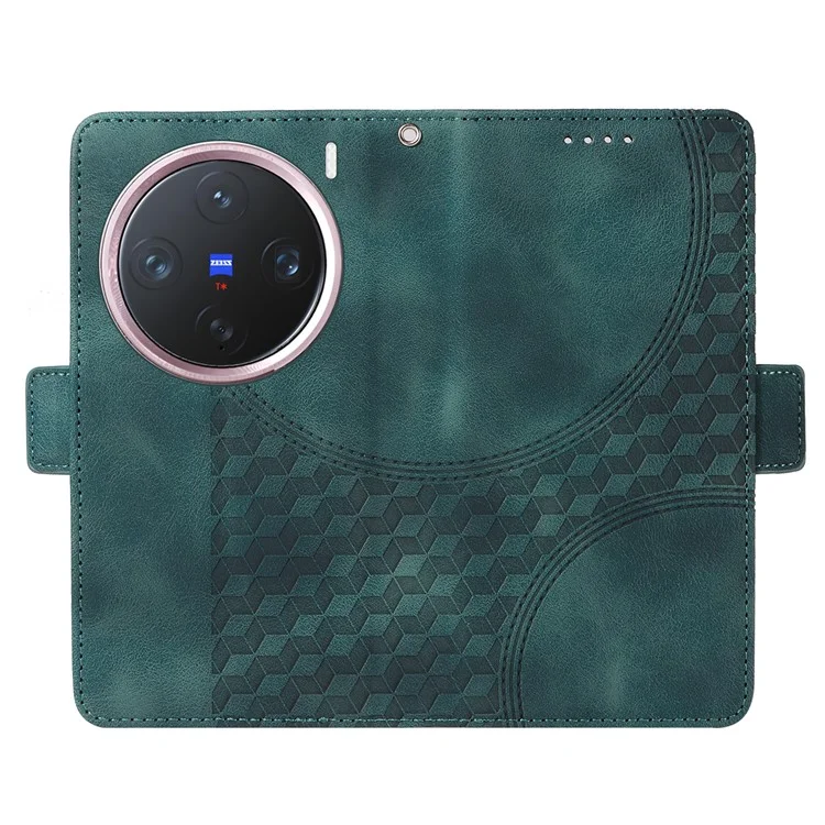 Étui pour vivo X200 Pro mini 5G en cuir PU avec motif d'étoiles en relief - Vert