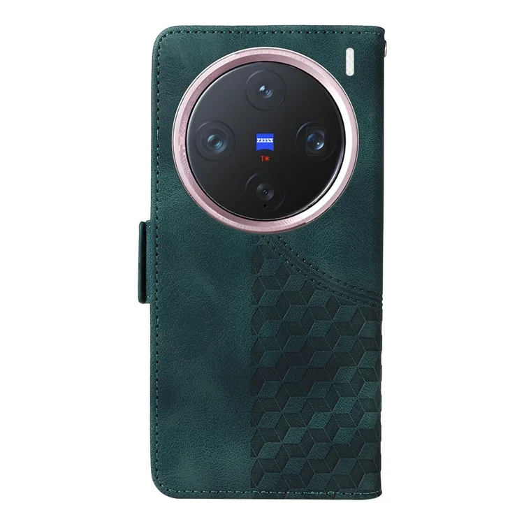 Étui pour vivo X200 Pro mini 5G en cuir PU avec motif d'étoiles en relief - Vert