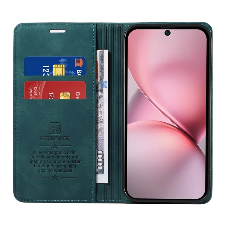 BETOPNICE 003 Funda de cartera de piel con soporte para vivo X200 Pro mini 5G - Verde