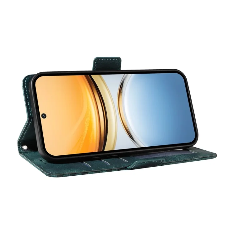 Cover in pelle PU per vivo Y300 Pro 5G con motivo stellato a rombi - Verde