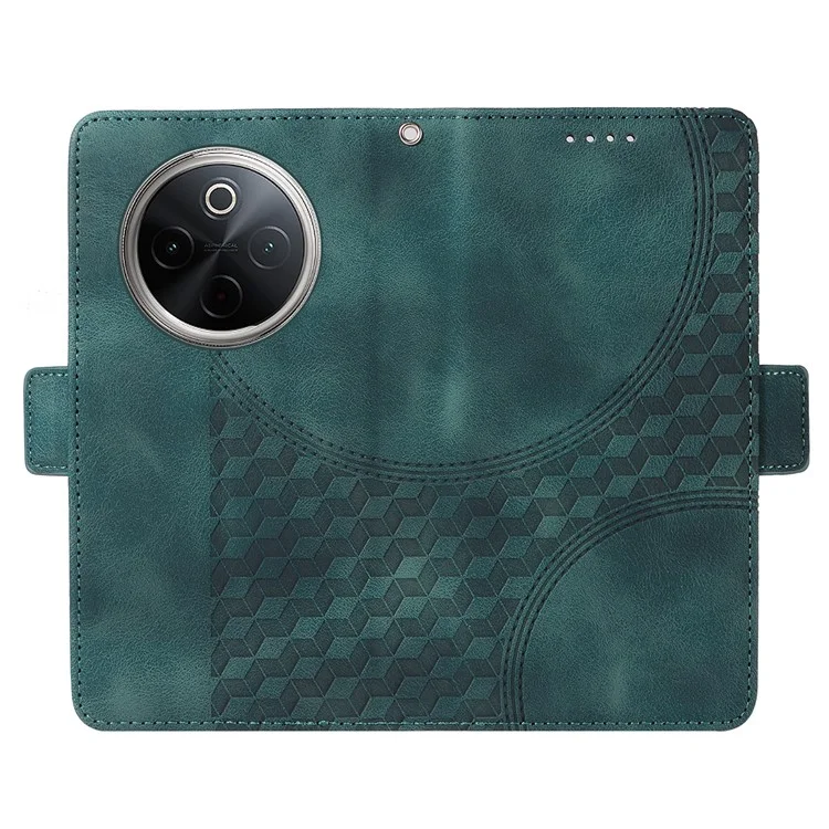 Cover in pelle PU per vivo Y300 Pro 5G con motivo stellato a rombi - Verde