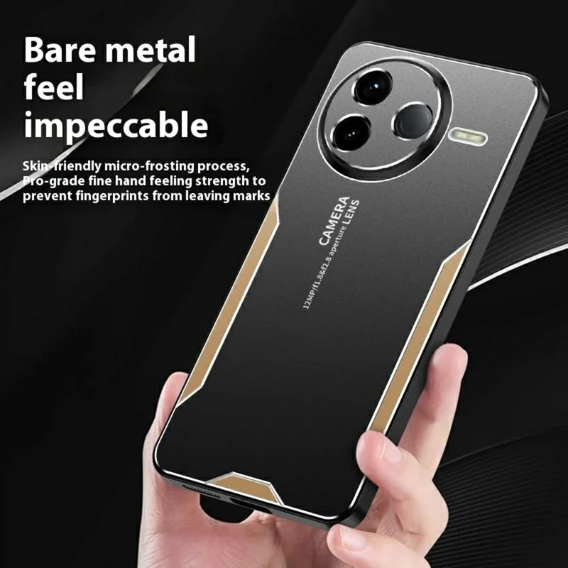 Funda para teléfono Xiaomi Redmi K80 5G de aleación de aluminio + TPU + PC - Dorada