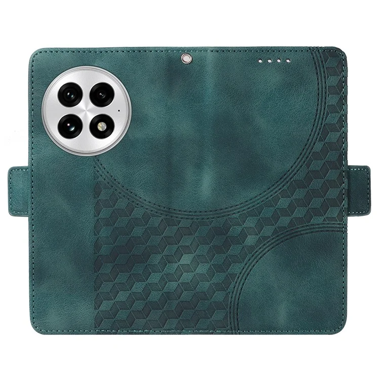 Custodia per OnePlus 13 in pelle PU con motivo a rombi stellati - Verde