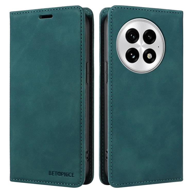BETOPNICE 003 Funda de billetera de cuero para OnePlus 13 con soporte - Verde