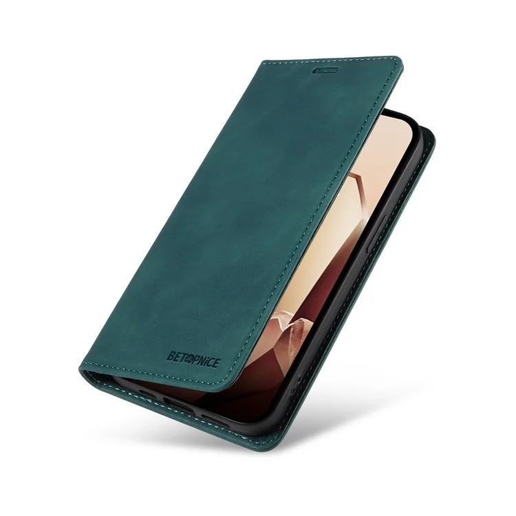 BETOPNICE 003 Funda de billetera de cuero para OnePlus 13 con soporte - Verde