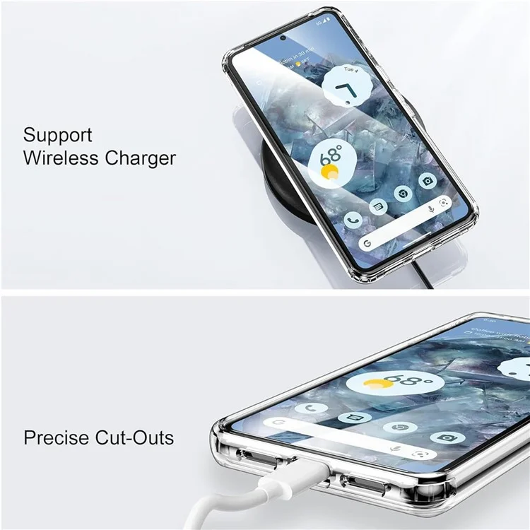 Für Google Pixel 8 Pro magnetisches Gehäuse mit drehbarem Ständer, TPU-PC-Klar-Telefonrückseite