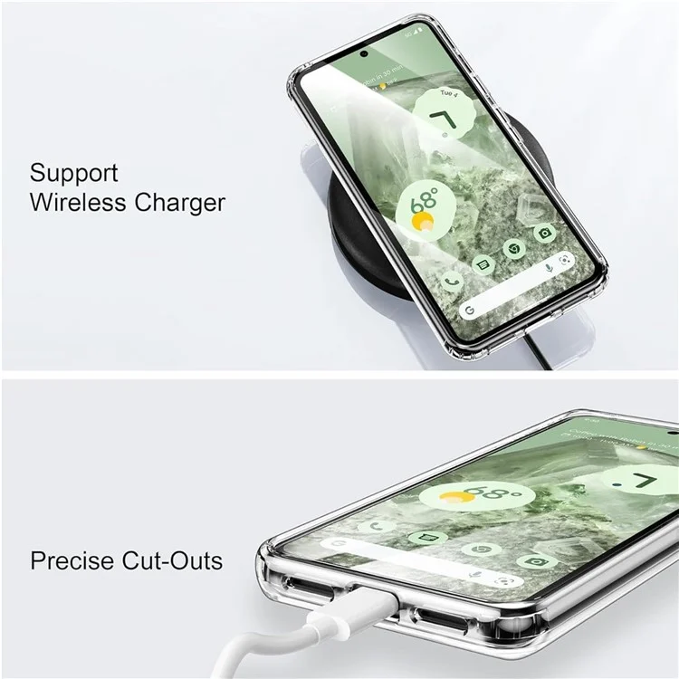 Capa magnética giratória de suporte TPU PC transparente para o Google Pixel 8a