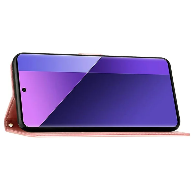 Для Sharp Aquos Sense 9 чехол из искусственной кожи с бумажником и ремешком - розовое золото