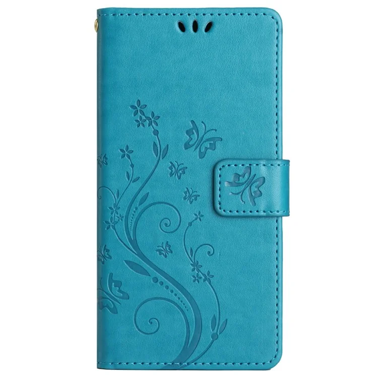 For Sharp Aquos Sense 9 Case PU Leather Phone Wallet Cover with Strap - Blue
