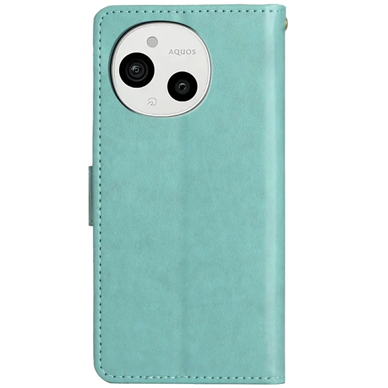 For Sharp Aquos Sense 9 Case PU Leather Phone Wallet Cover with Strap - Baby Blue