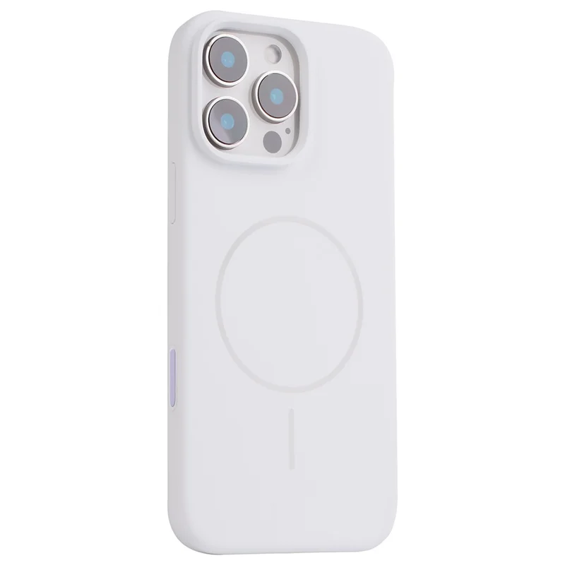 Fodral för iPhone 16 Pro Max Kompatibelt med MagSafe Vätskesilikon Bakdel med Kameraknapp - Vit