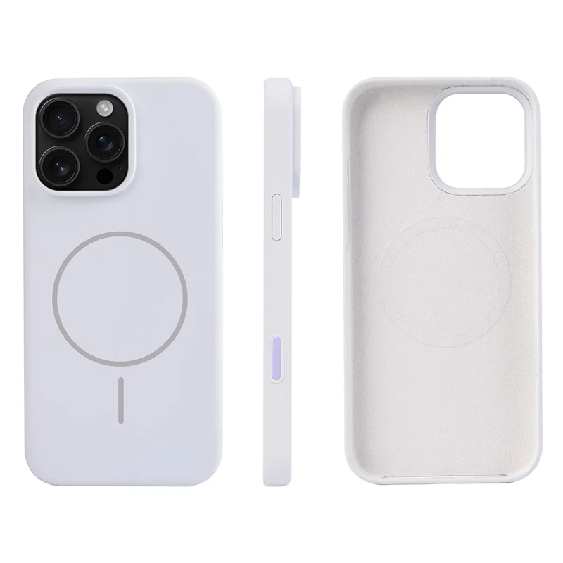 Fodral för iPhone 16 Pro Max Kompatibelt med MagSafe Vätskesilikon Bakdel med Kameraknapp - Vit