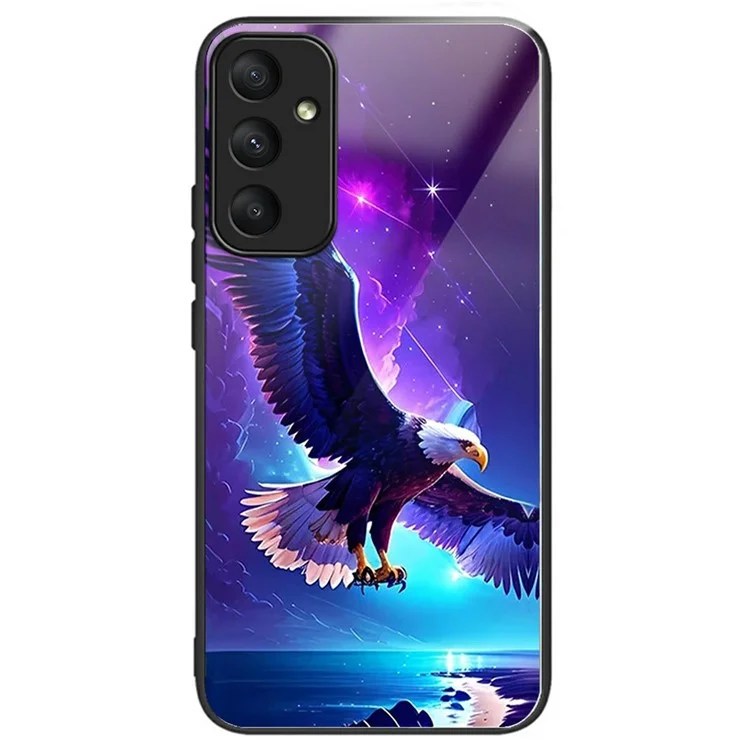 For Samsung Galaxy A36 5G Case Pattern Printing Tempered Glass TPU Drop-Proof Phone Cover - Sea Eagle
