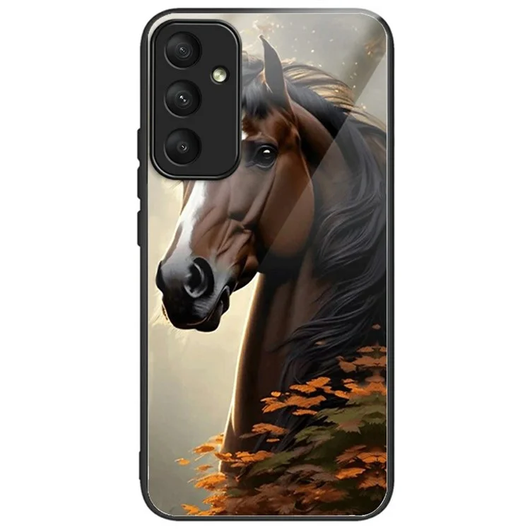 Чехол для Samsung Galaxy A56 5G с закаленным стеклом, ТПУ, противоударный, с печатным рисунком - Лошадь