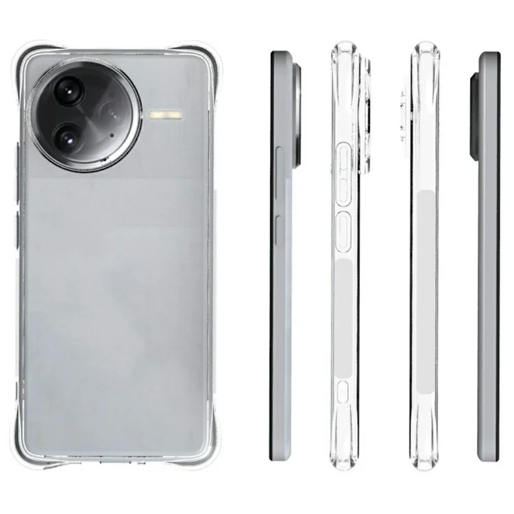 Funda de teléfono TPU transparente antideslizante para Xiaomi Redmi K80 Pro 5G