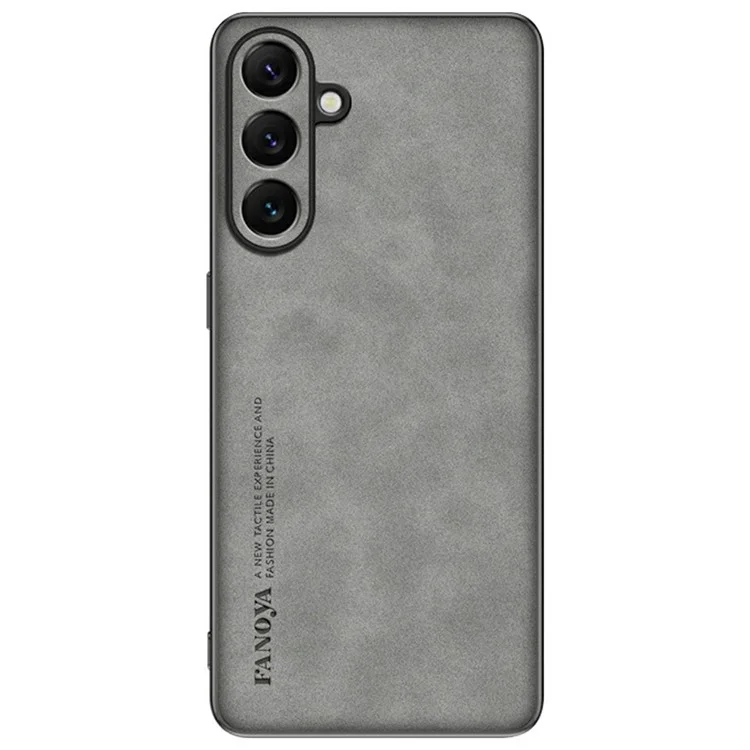 Étui pour Samsung Galaxy S25 en texture suède cuir TPU + PU Housse arrière - Gris