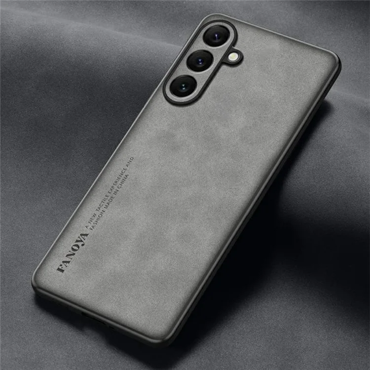 Coque pour Samsung Galaxy A36 5G, texture en suède, TPU + PU, housse arrière de téléphone - Gris