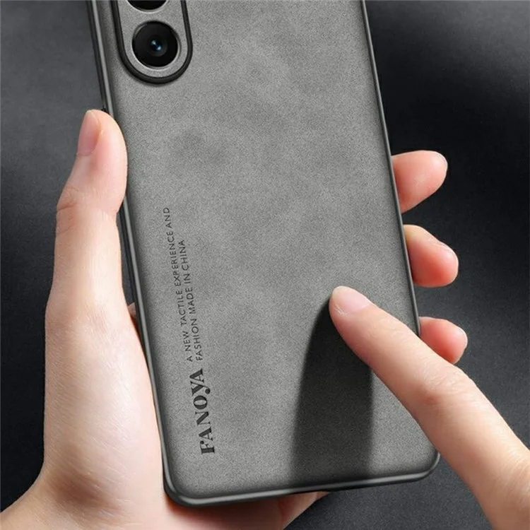Étui pour Samsung Galaxy A16 5G / 4G en texture suède en TPU + PU - Gris