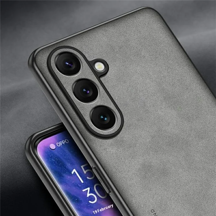 Étui pour Samsung Galaxy A16 5G / 4G en texture suède en TPU + PU - Gris