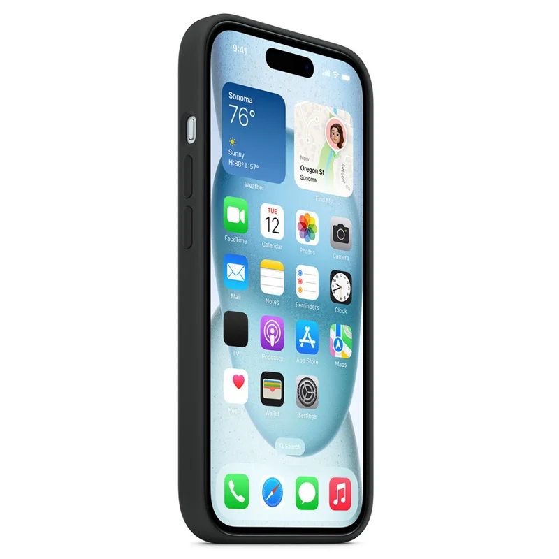 Obudowa tylna z ciekłego silikonu do iPhone'a 15 Plus, kompatybilna z MagSafe (bez logotypu) - Czarna