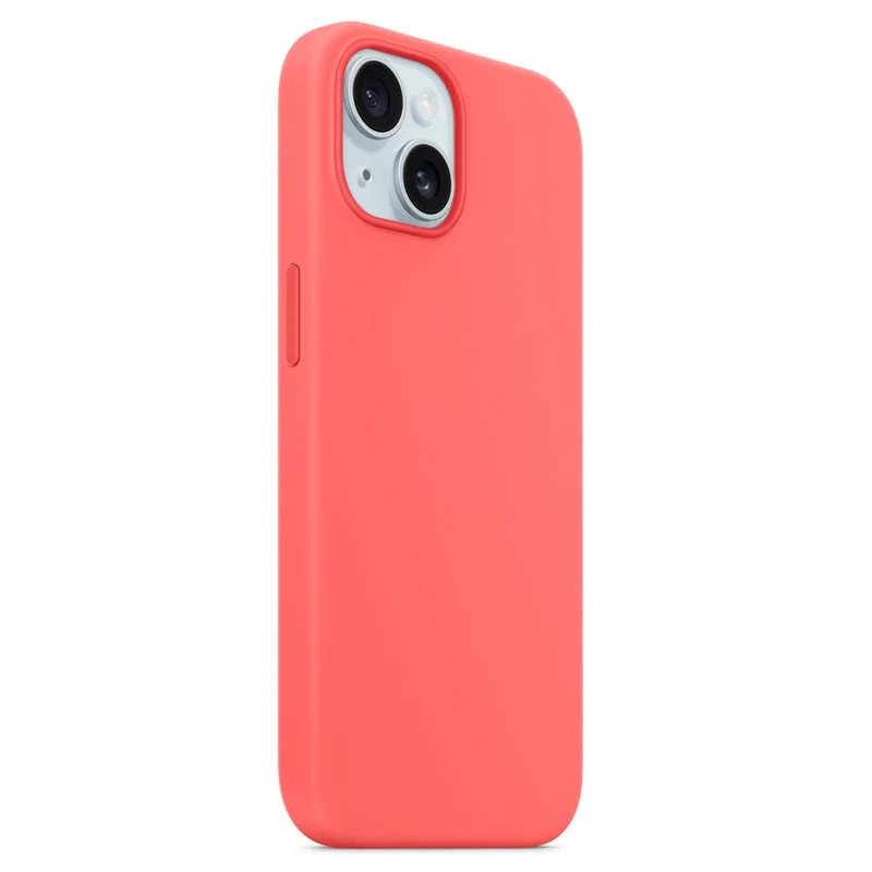 For iPhone 15 Compatible with MagSafe Liquid Silicone Phone Back Cover (No Logo) - Deep Pink