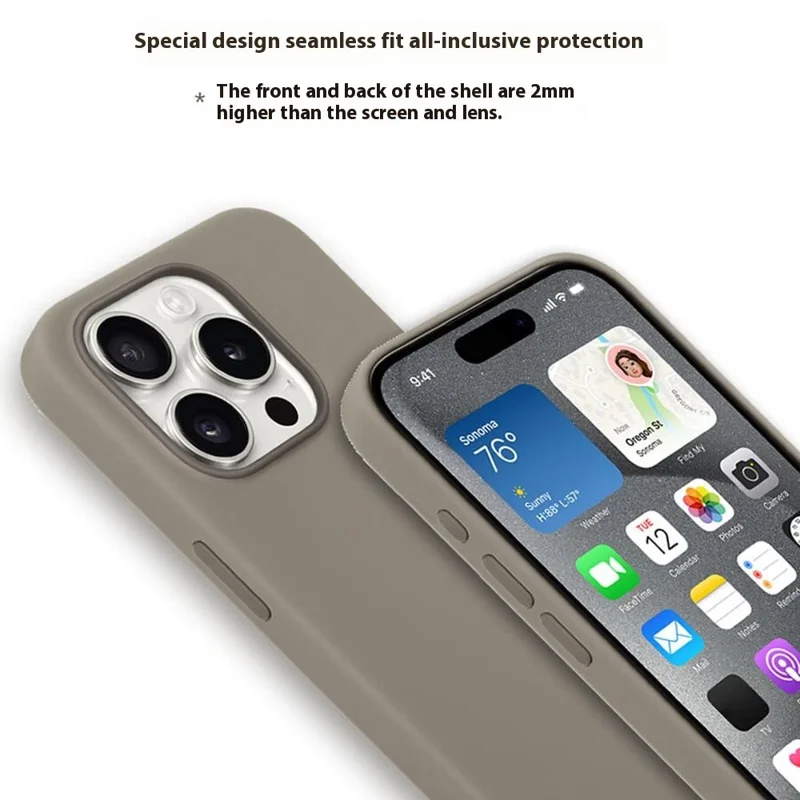 For iPhone 15 Pro Compatible with MagSafe Liquid Silicone Phone Back Cover (No Logo) - Deep Pink