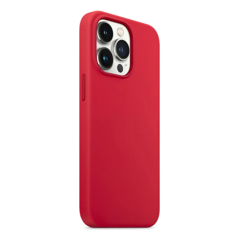 Для iPhone 13 Pro совместимый с MagSafe жидкий силиконовый чехол для телефона (без логотипа) - Красный