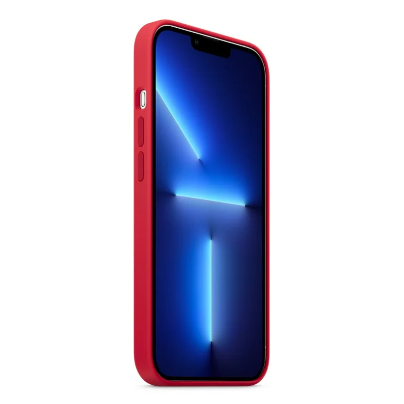 Для iPhone 13 Pro совместимый с MagSafe жидкий силиконовый чехол для телефона (без логотипа) - Красный