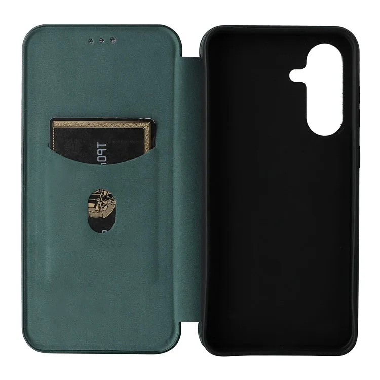 Funda para Samsung Galaxy A26 5G de fibra de carbono con textura a prueba de golpes y de piel sintética - Verde