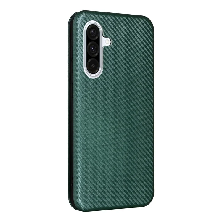 Funda para Samsung Galaxy A26 5G de fibra de carbono con textura a prueba de golpes y de piel sintética - Verde