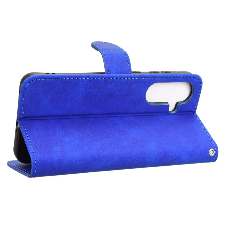 For Samsung Galaxy A56 5G Leather Case Skin-Feel Anti-Drop Wallet Flip Phone Cover - Blue