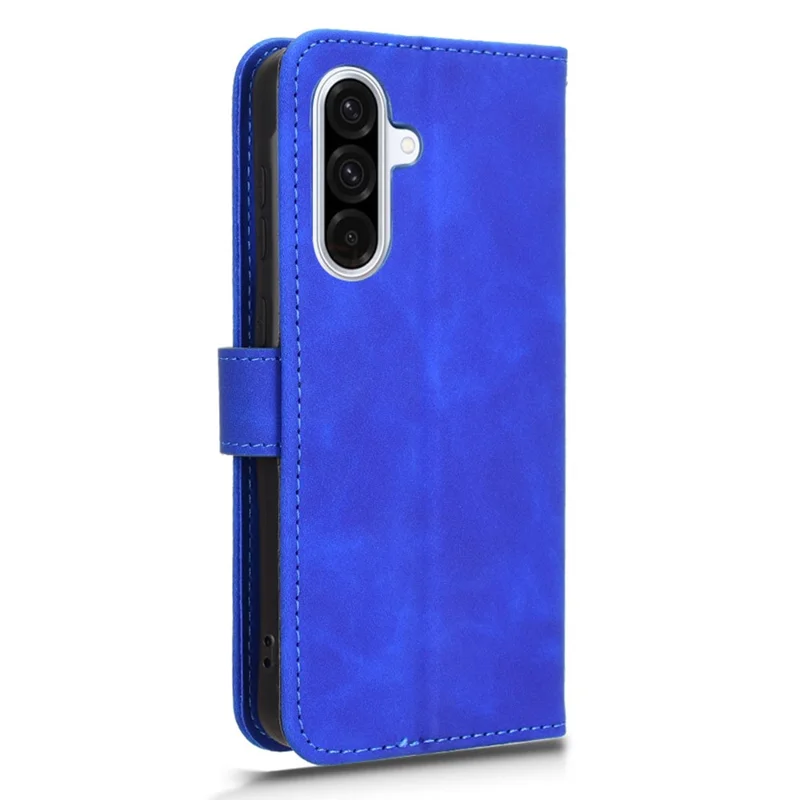 For Samsung Galaxy A56 5G Leather Case Skin-Feel Anti-Drop Wallet Flip Phone Cover - Blue