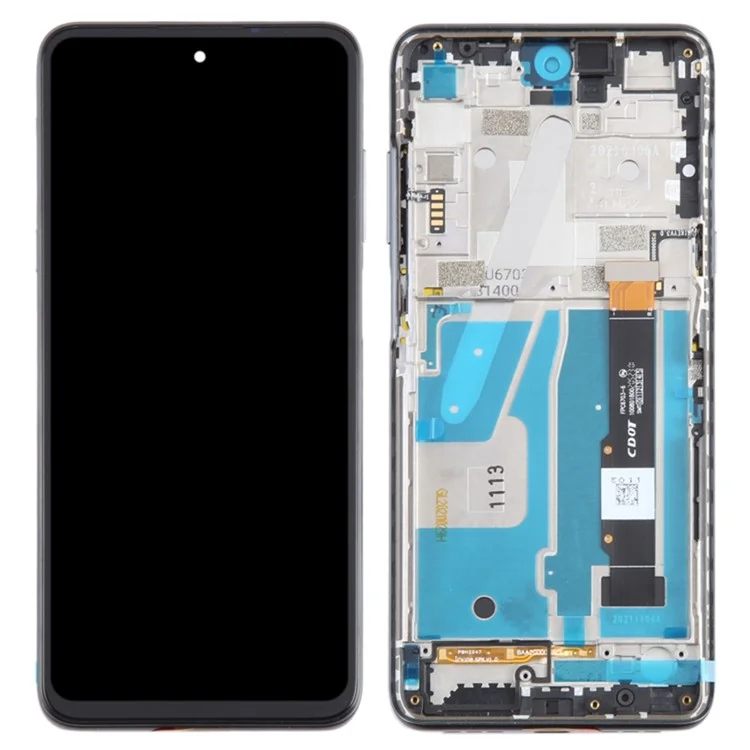 Para TCL 20 5G T781 T781K T781H OEM Grade S Pantalla LCD y conjunto de digitalizador + marco (sin logotipo) - Negro