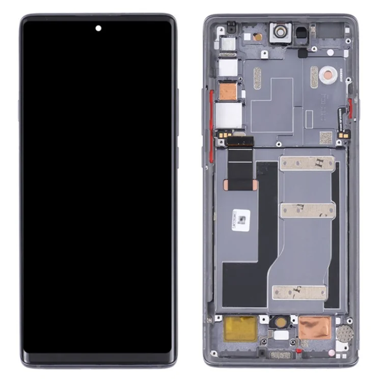 Для TCL 20 Pro 5G T810H OEM класса S AMOLED экран и сборка цифрового блока + рамка (без логотипа) - Черный