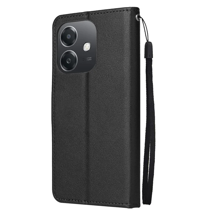 Geldbörse Handyhülle für Oppo A3 4G / 5G / A3x 4G / 5G (Indien) / A60 5G / A40 4G PU-Leder-Cover - Schwarz