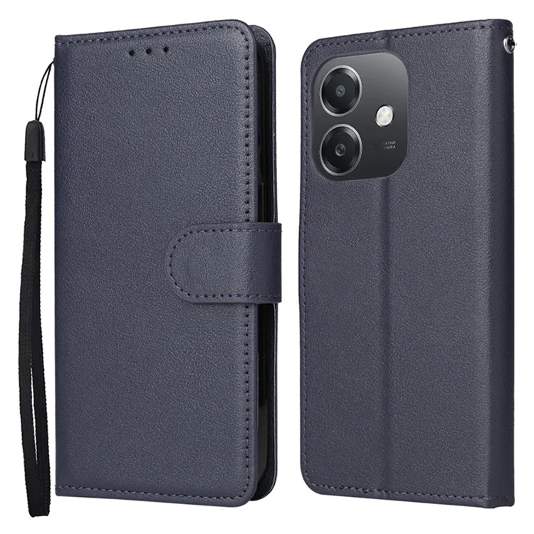 Custodia portafoglio per Oppo A3 4G / 5G / A3x 4G / 5G (India) / A60 5G / A40 4G in pelle PU - Blu