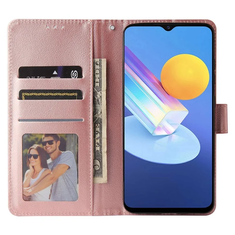 Brieftasche Handyhülle für vivo Y75s 5G / T1x 5G / Y72 5G / iQOO Z3 / Y53s 4G / Y53s / Y52 5G PU Lederabdeckung - Roségold