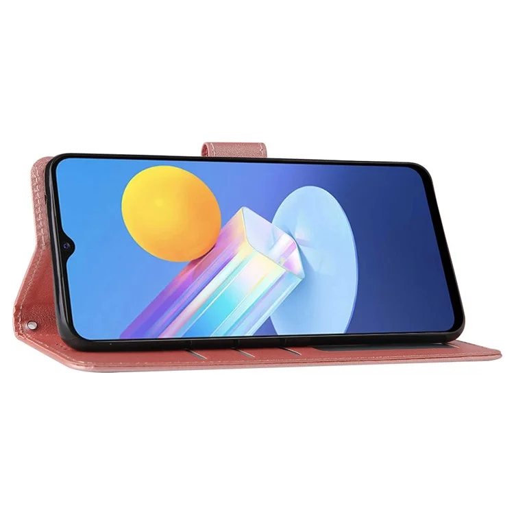 Brieftasche Handyhülle für vivo Y75s 5G / T1x 5G / Y72 5G / iQOO Z3 / Y53s 4G / Y53s / Y52 5G PU Lederabdeckung - Roségold