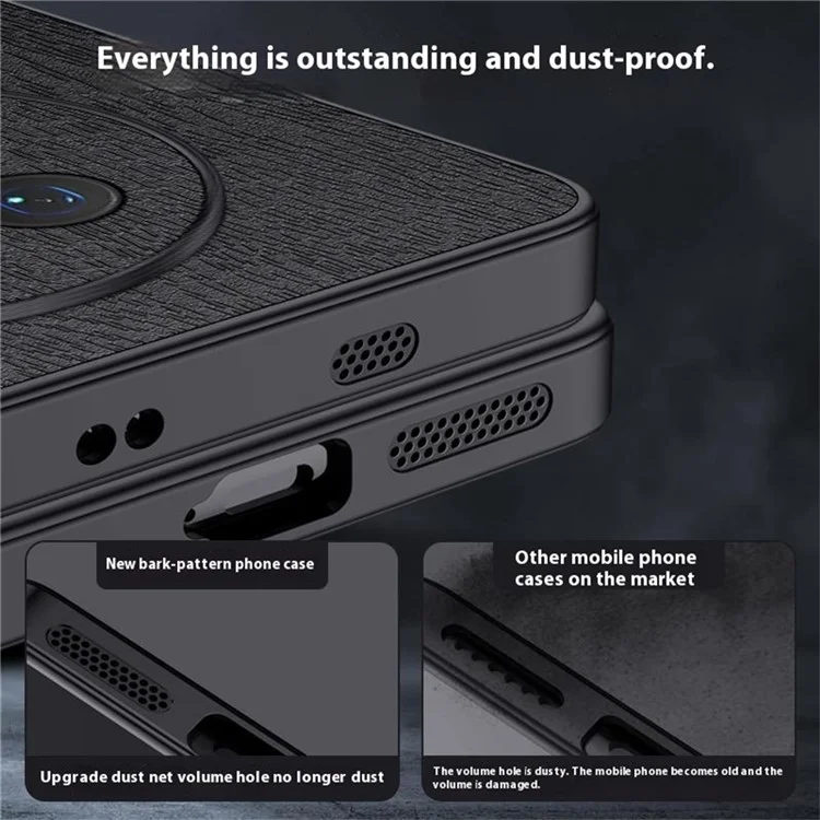 Für Huawei Mate 70 Pro+ / Mate 70 Pro Hülle Holztextur PU-Leder beschichtete PC TPU Handyhülle - Schwarz