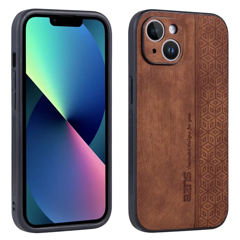 AZNS Per Iphone 13 6,1 Pollici Dust Apro Prova Cellulare Custodia Primatura PU Coperchi - Marrone